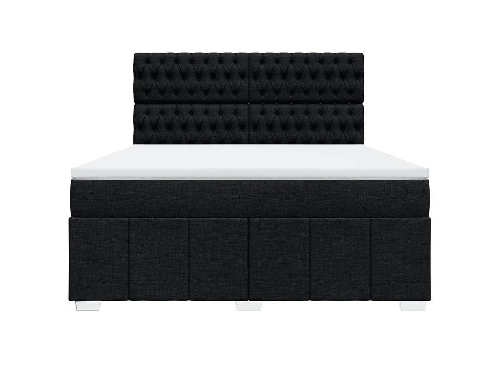 Boxspring met matras stof zwart 180x200 cm