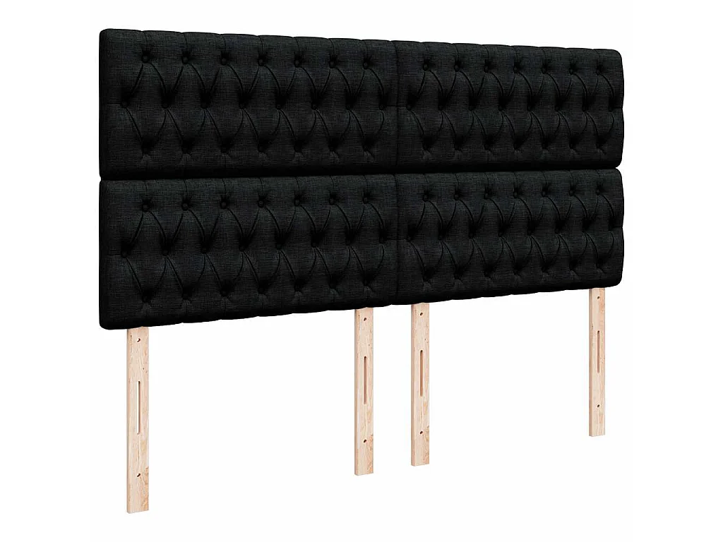 Sommier à lattes de lit avec matelas Noir 180x200 cm Tissu