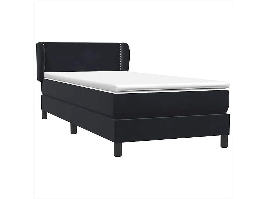 Boxspringbett mit Matratze Schwarz 90x210 cm Samt