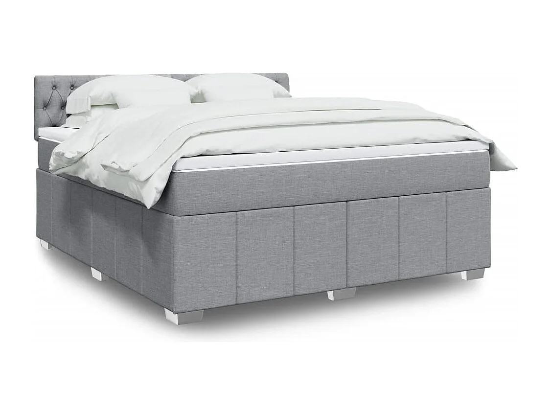 Sommier à lattes de lit avec matelas Gris clair 180x200cm Tissu