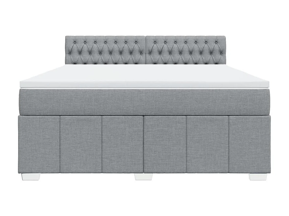 Boxspring met matras stof lichtgrijs 180x200 cm