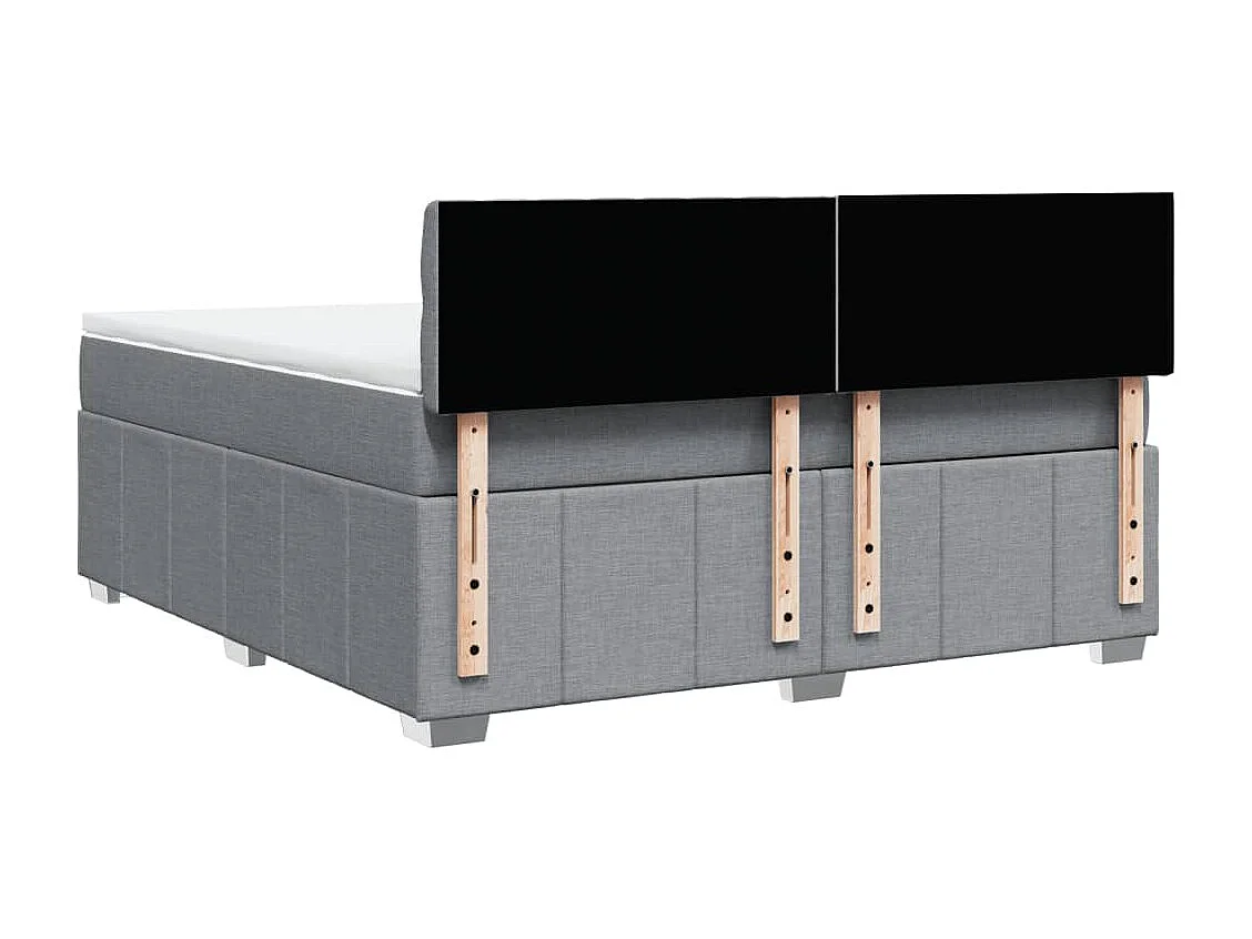 Boxspring met matras stof lichtgrijs 180x200 cm