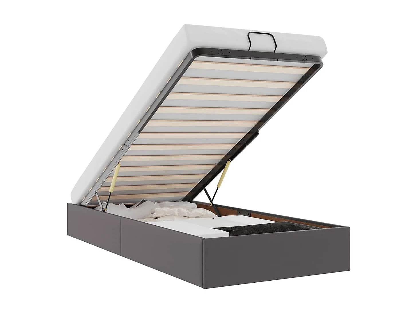 Bedframe zonder matras 90x200 cm kunstleer grijs