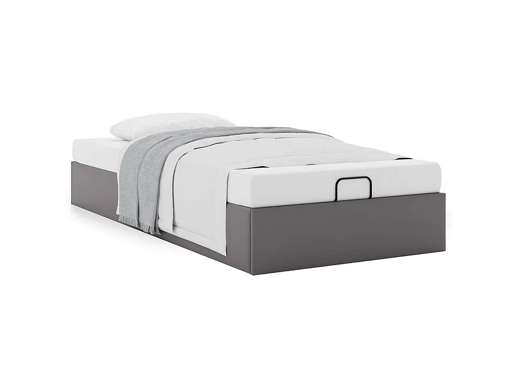 Estrutura de cama otomana sem colchão 90x200 cm cinzenta