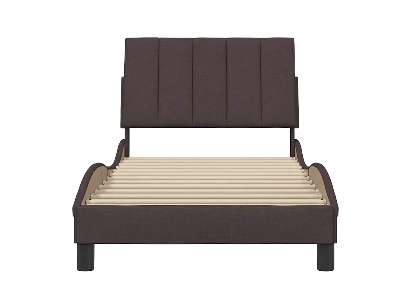 Bettgestell ohne Matratze "Hanko" Dunkelbraun 90x200 cm Stoff