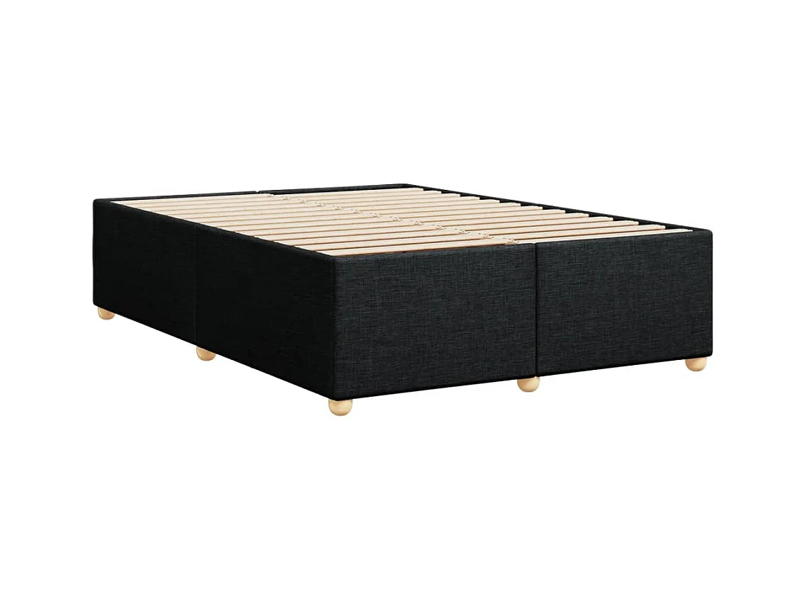 Cadre de lit sans matelas noir 140x190 cm tissu