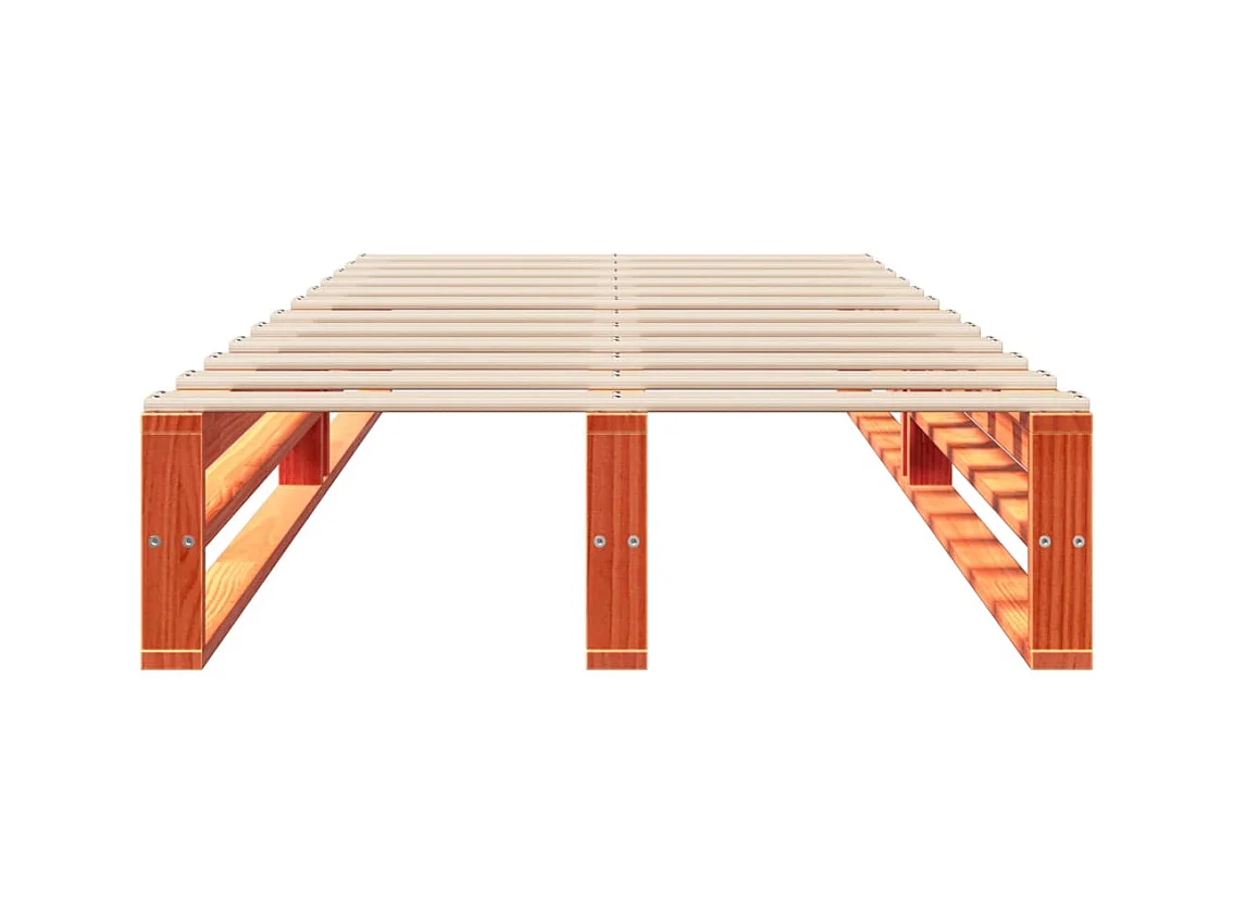 Letto senza Materasso Marrone Cera 100x200 cm in Legno di Pino