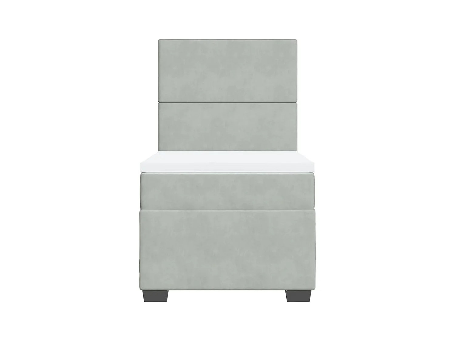 Boxspringbett mit Matratze Hellgrau 100x200 cm Samt