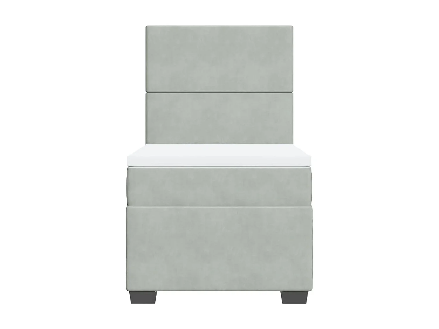 Boxspringbett mit Matratze Hellgrau 100x200 cm Samt