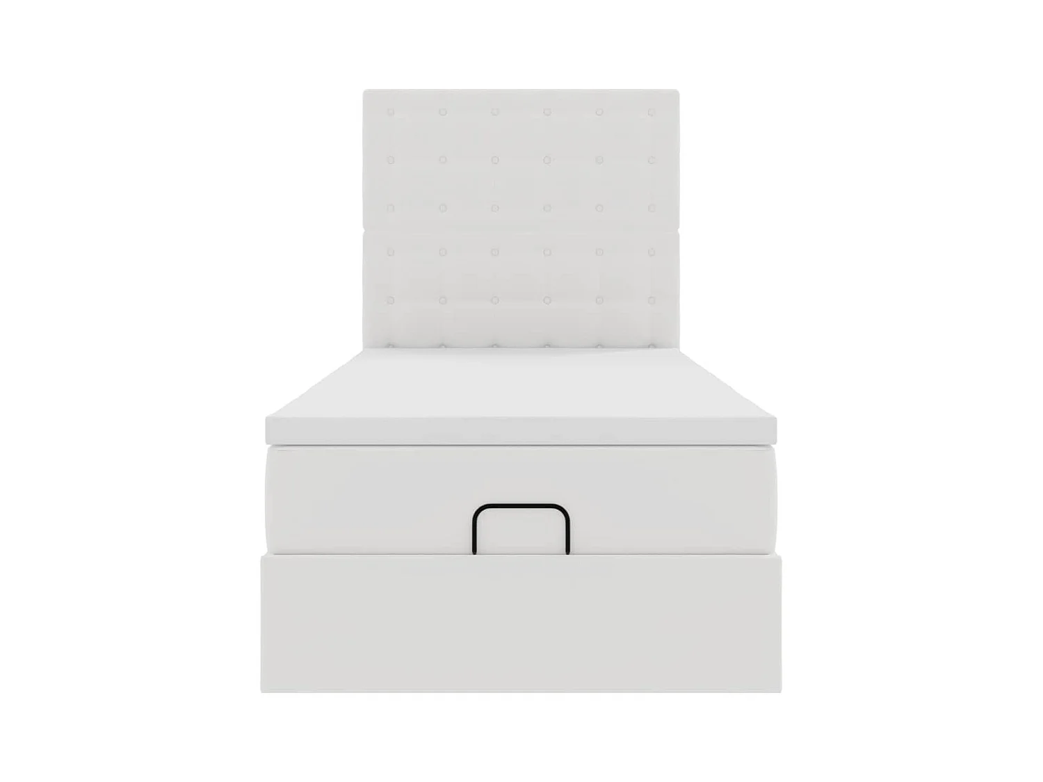 Ottoman-Bett mit Matratze & LEDs Weiß 100x200 cm Kunstleder