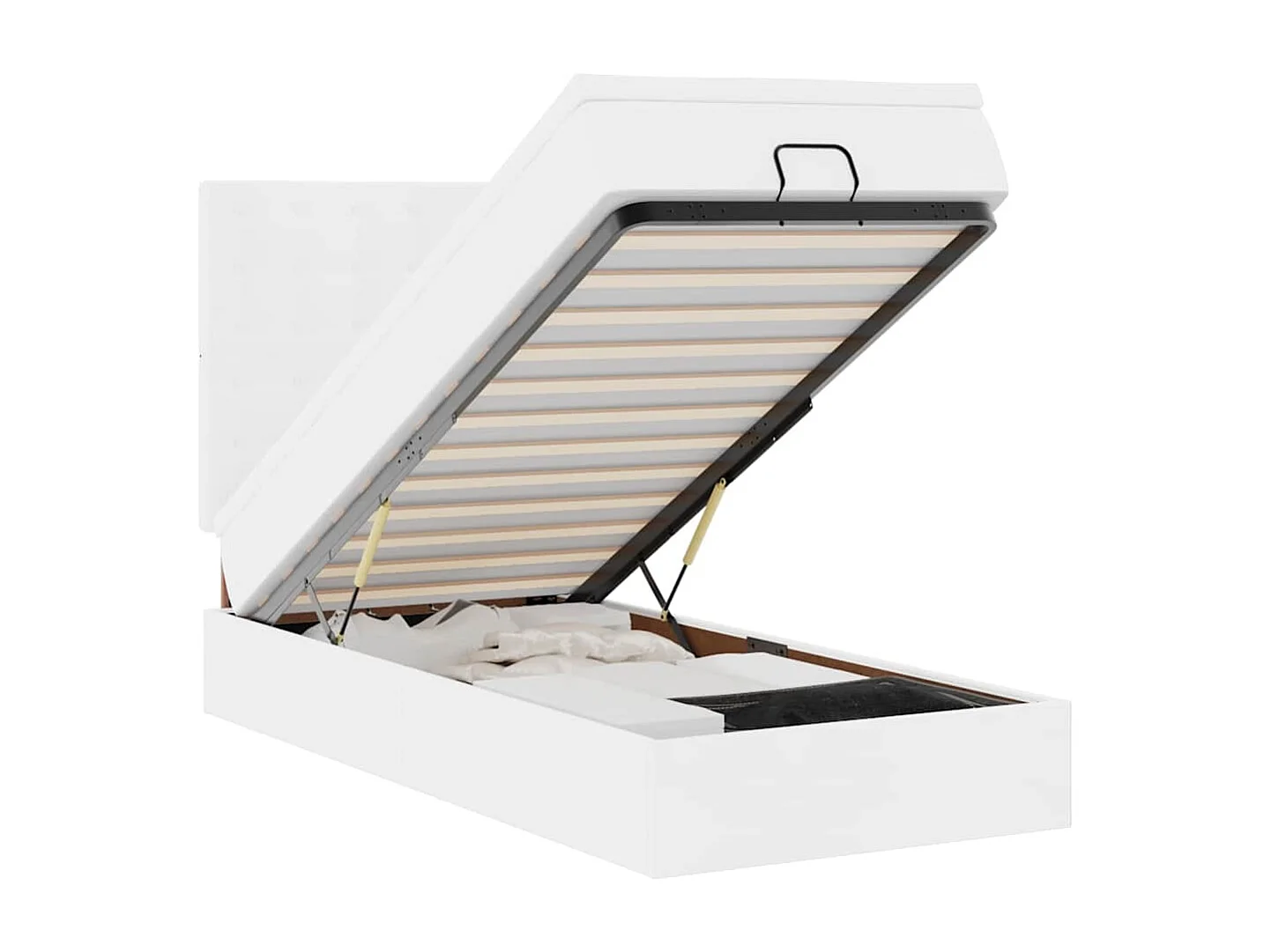 Ottoman bed met matras en LED's 100x200cm kunstleer wit