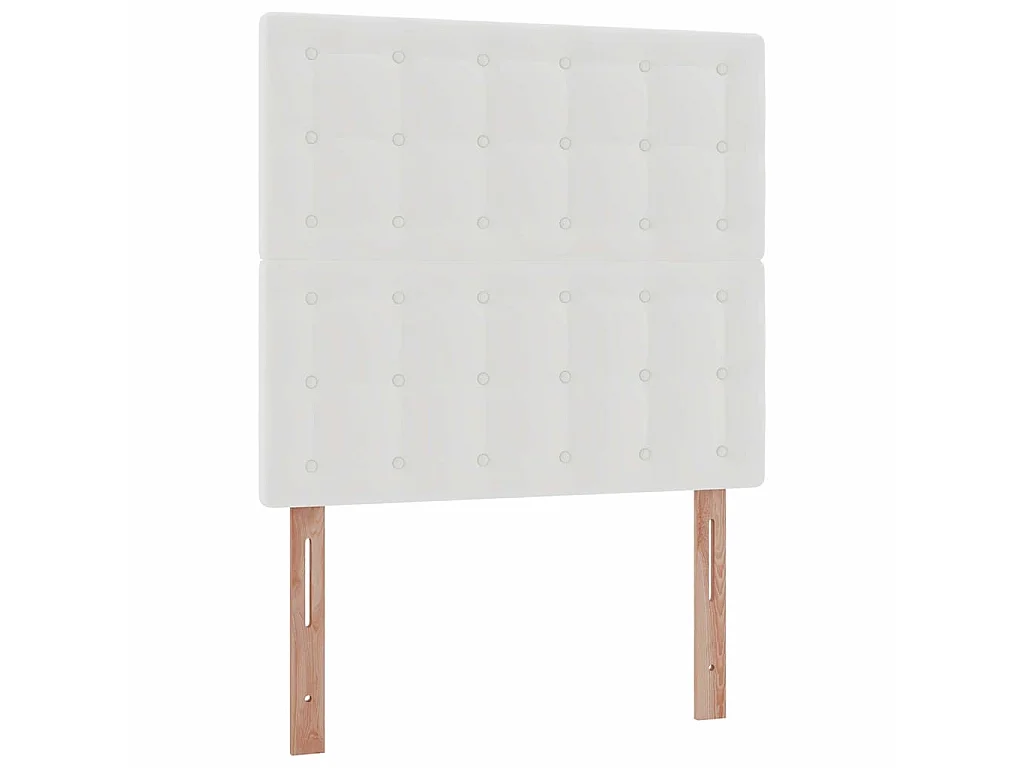 Struttura Letto Pouf con Materasso Bianco 100x200 cm Similpelle