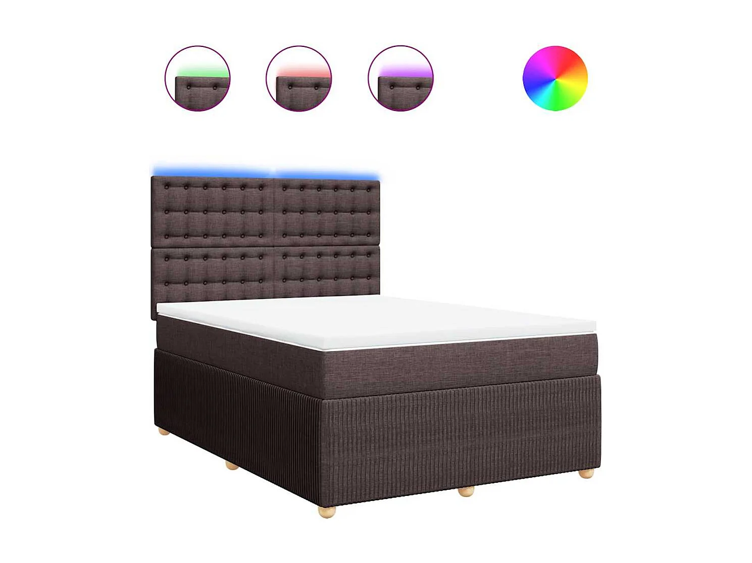 Boxspring met matras stof donkerbruin 140x190 cm