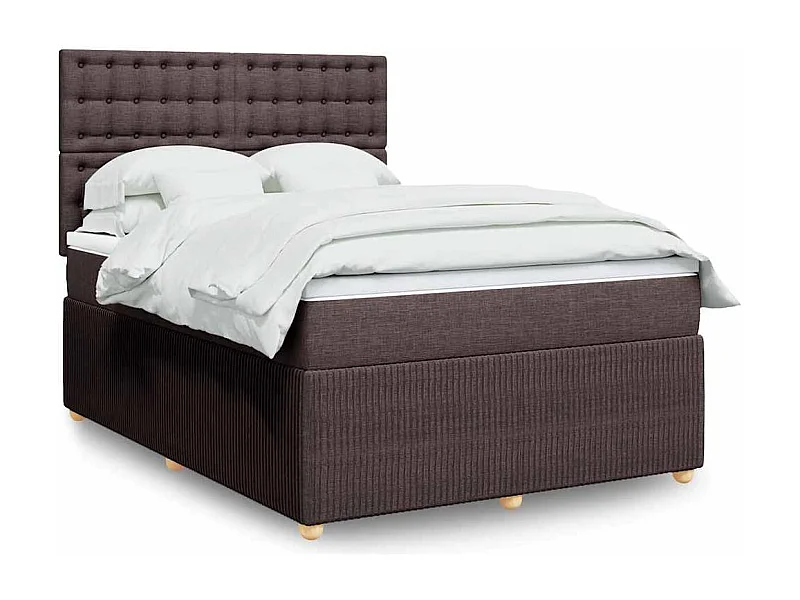 Boxspringbett mit Matratze Dunkelbraun 140x190 cm Stoff