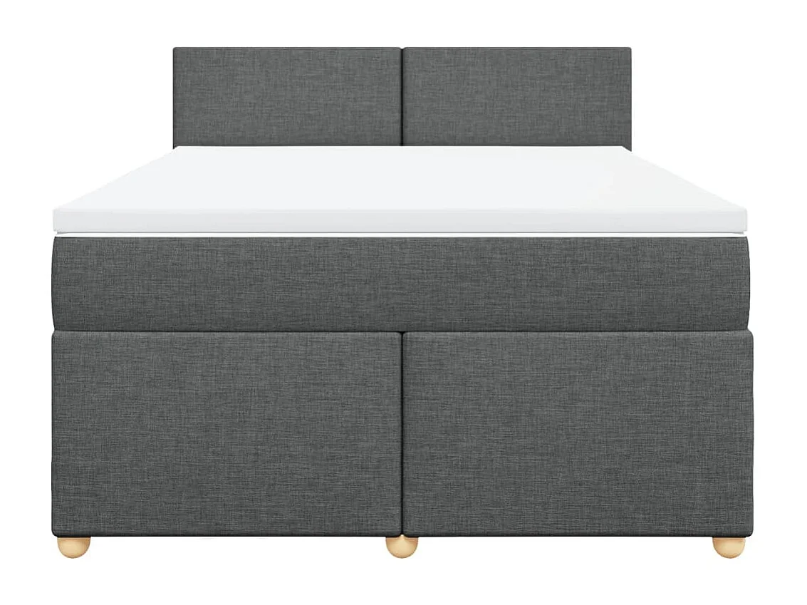 Sommier à lattes de lit avec matelas Gris foncé 140x200cm Tissu