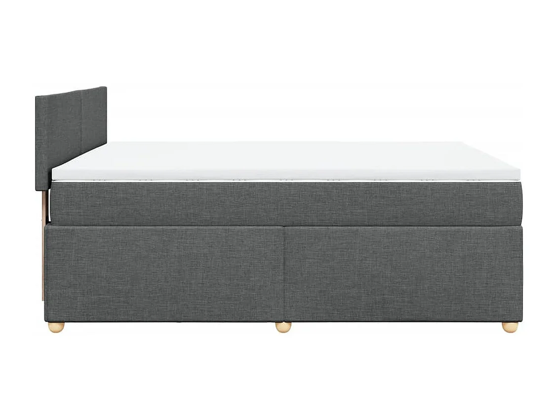 Sommier à lattes de lit avec matelas Gris foncé 140x200cm Tissu