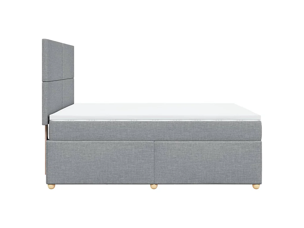 Sommier à lattes de lit avec matelas Gris clair 160x200cm Tissu