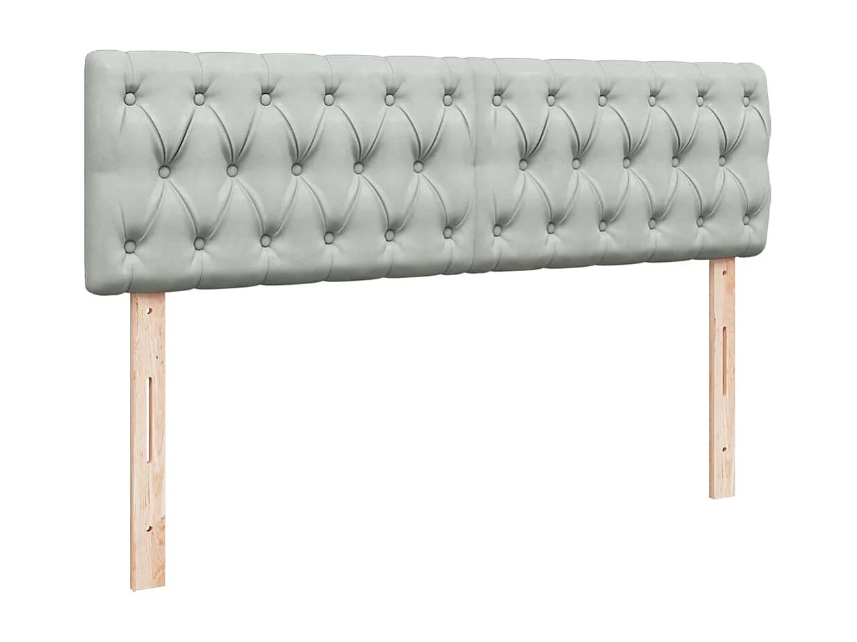 Cadre de lit ottoman et matelas gris clair 160x200cm velours