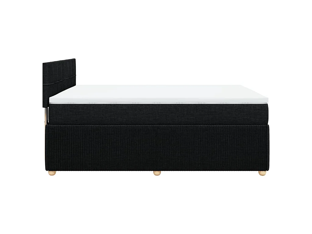 Sommier à lattes de lit avec matelas Noir 140x190 cm Tissu