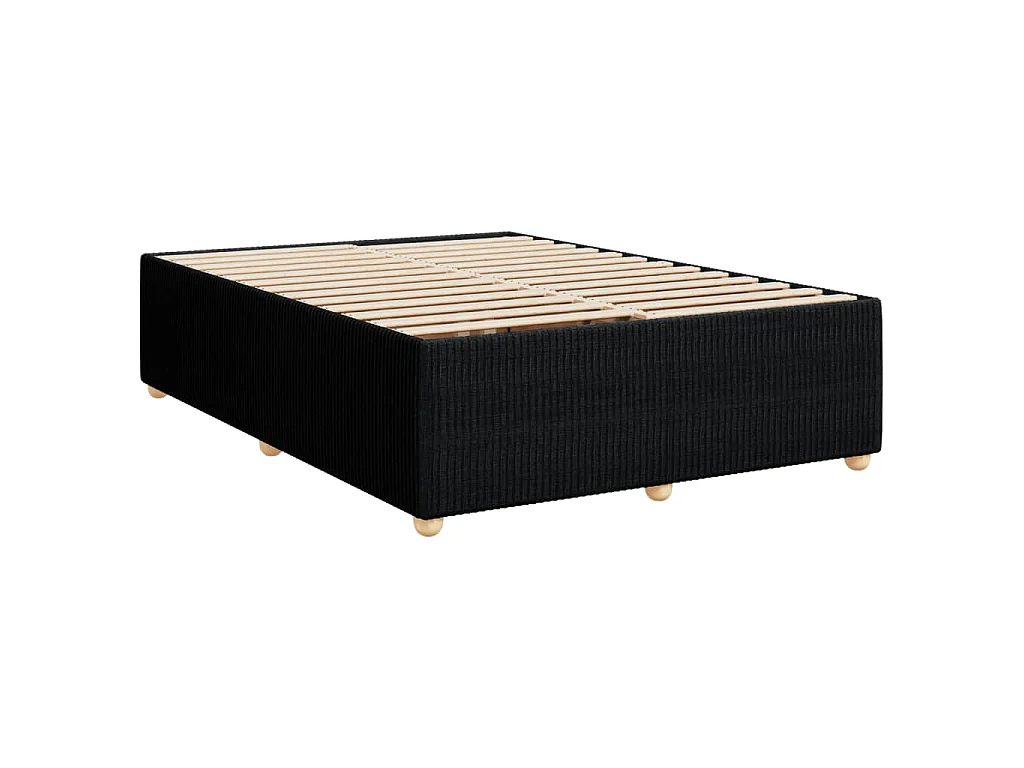 Sommier à lattes de lit avec matelas Noir 140x190 cm Tissu