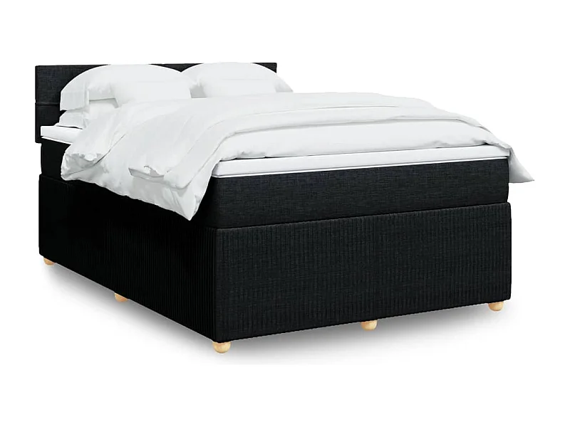 Boxspringbett mit Matratze Schwarz 140x190 cm Stoff