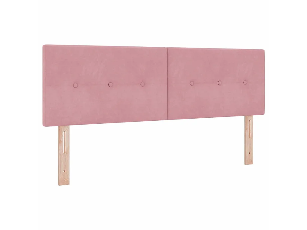 Boxspringbett mit Kopfteil Rosa 140 x 200 cm Samt