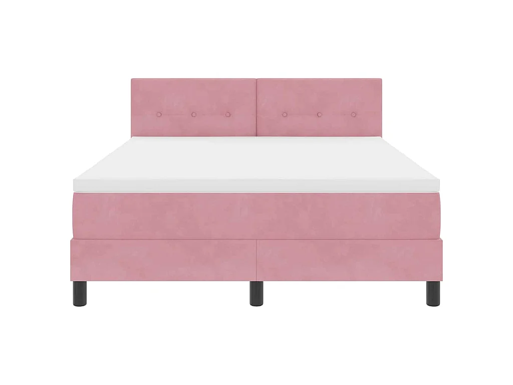 Boxspringbett mit Kopfteil Rosa 140 x 200 cm Samt