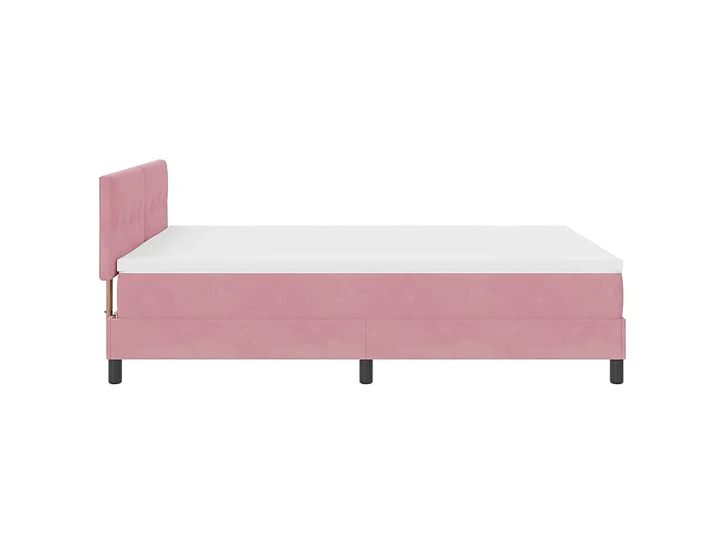 Boxspringbett mit Kopfteil Rosa 140 x 200 cm Samt