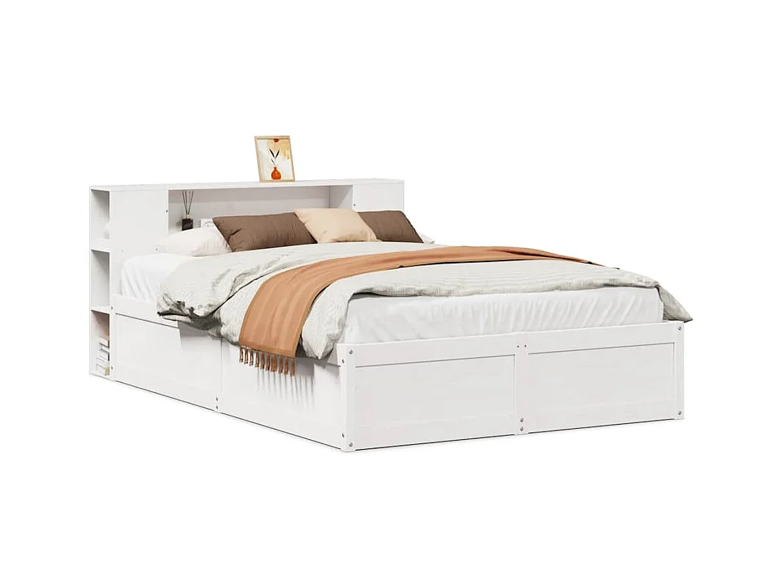 Cadre de lit sans matelas blanc 140x200 cm bois de pin massif