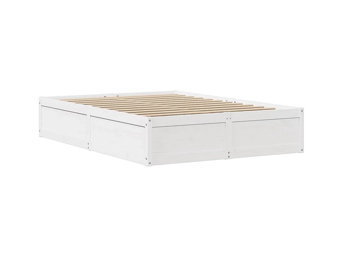 Cadre de lit sans matelas blanc 140x200 cm bois de pin massif