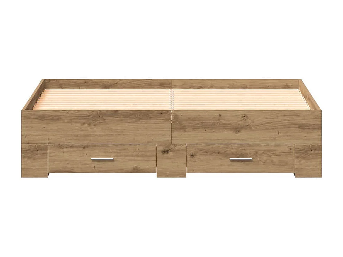 Bedframe met lade Artisan Eiken 140 x 190 cm Bewerkt hout