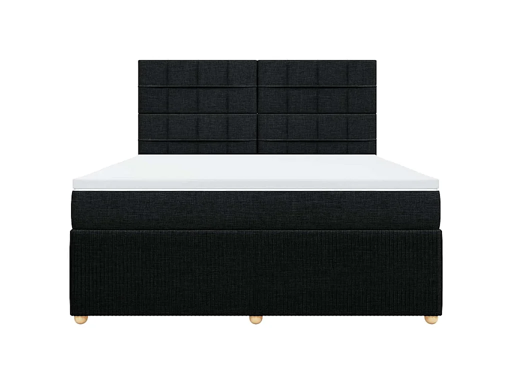 Giroletto a Molle con Materasso Nero 180x200 cm in Tessuto