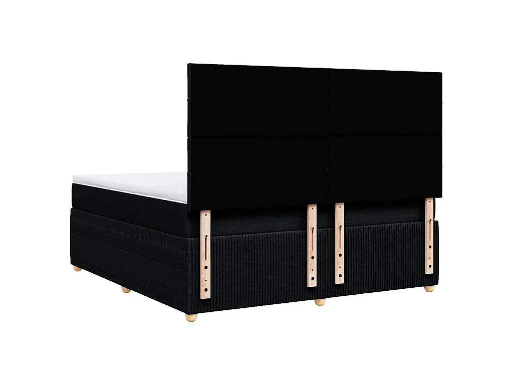 Giroletto a Molle con Materasso Nero 180x200 cm in Tessuto