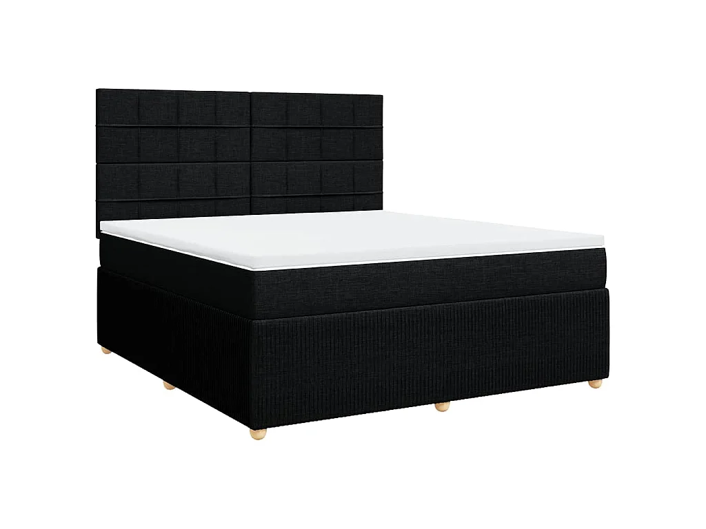 Boxspringbett mit Matratze Schwarz 180x200 cm Stoff