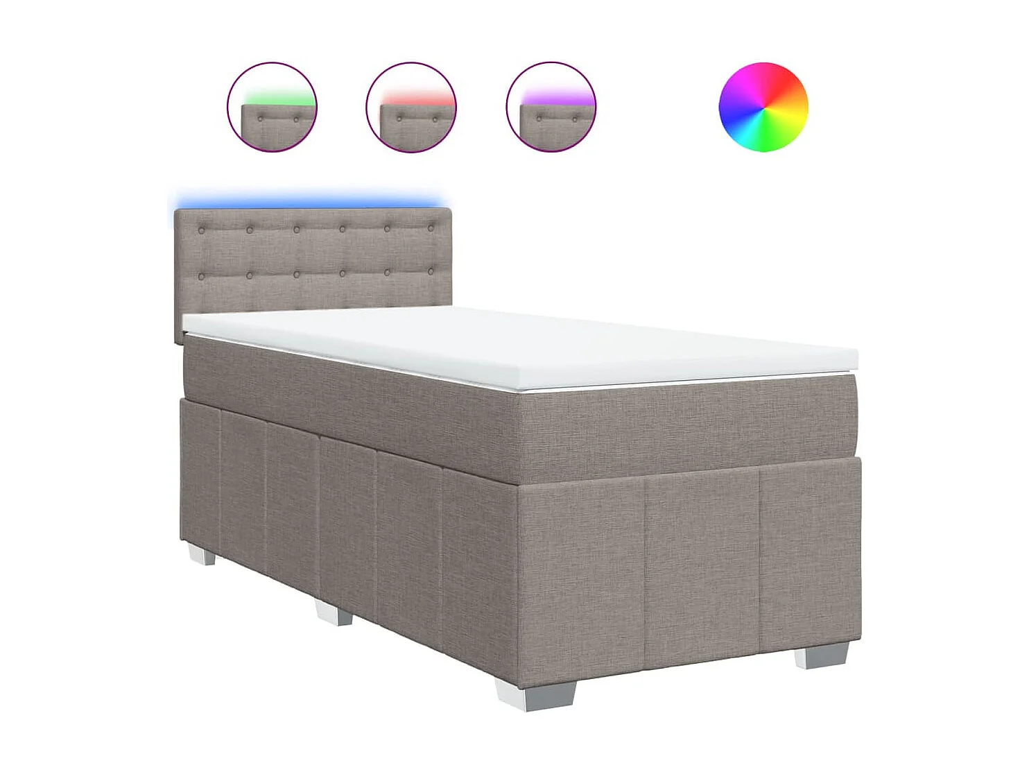 Sommier à lattes de lit avec matelas Taupe 100x200 cm Tissu