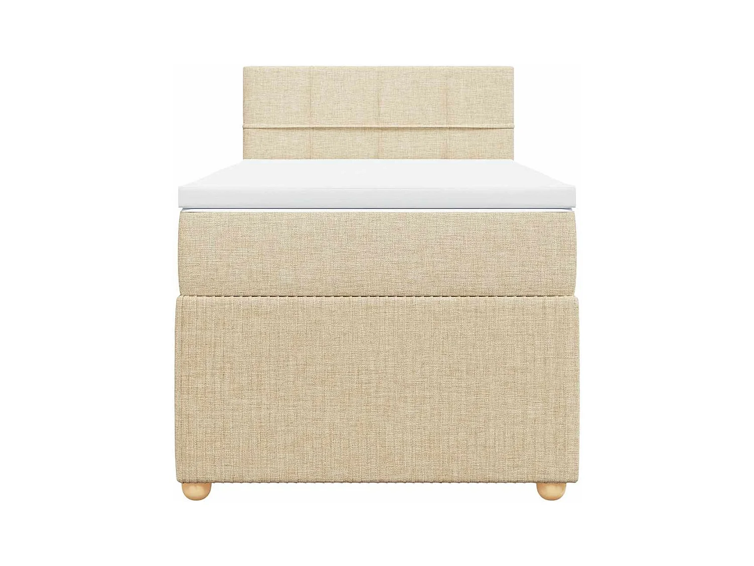 Sommier à lattes de lit avec matelas Crème 100x200 cm Tissu