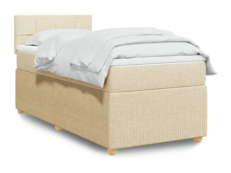Boxspringbett mit Matratze Creme 100x200 cm Stoff