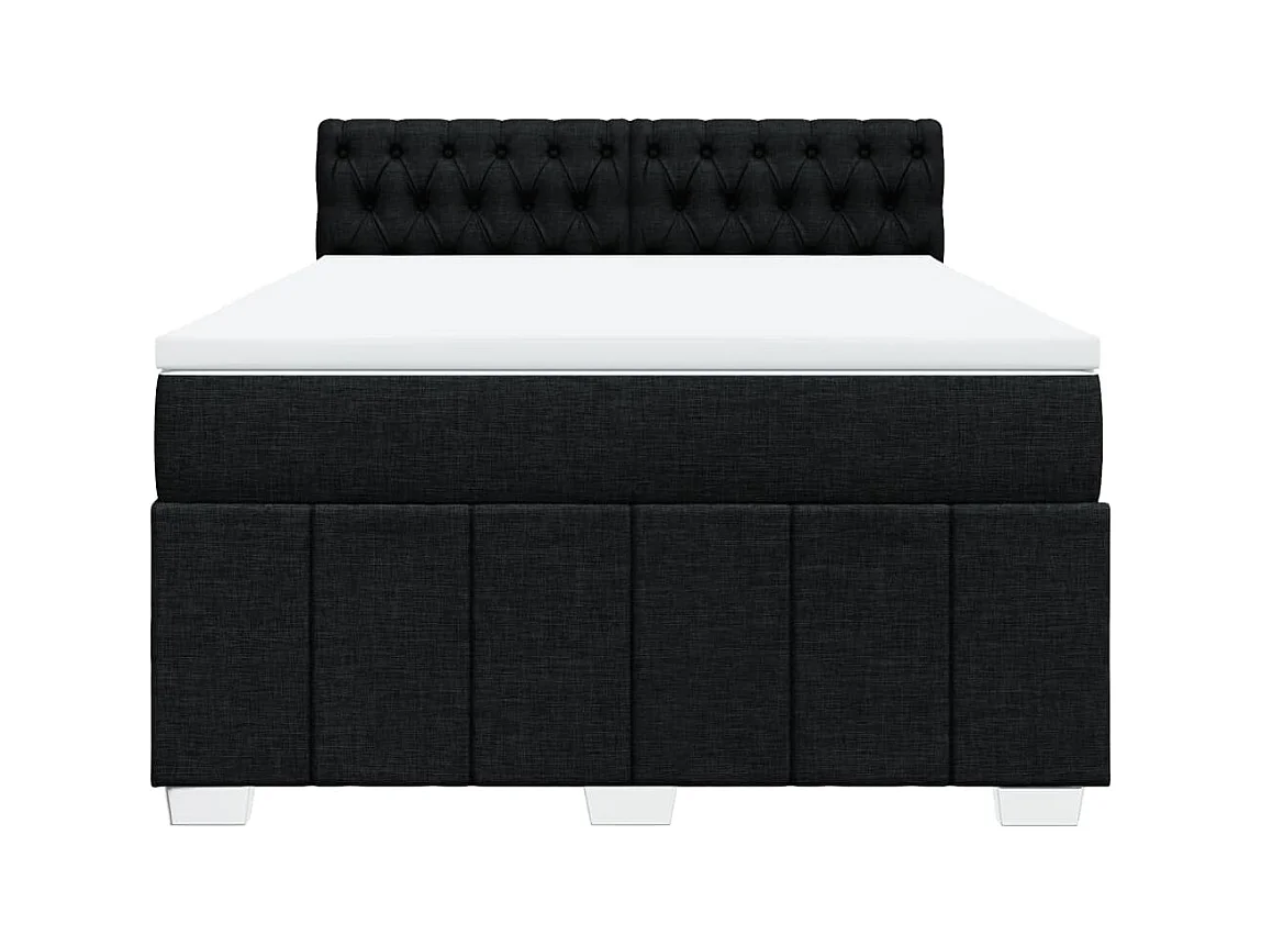 Boxspringbett mit Matratze Schwarz 160x200 cm Stoff