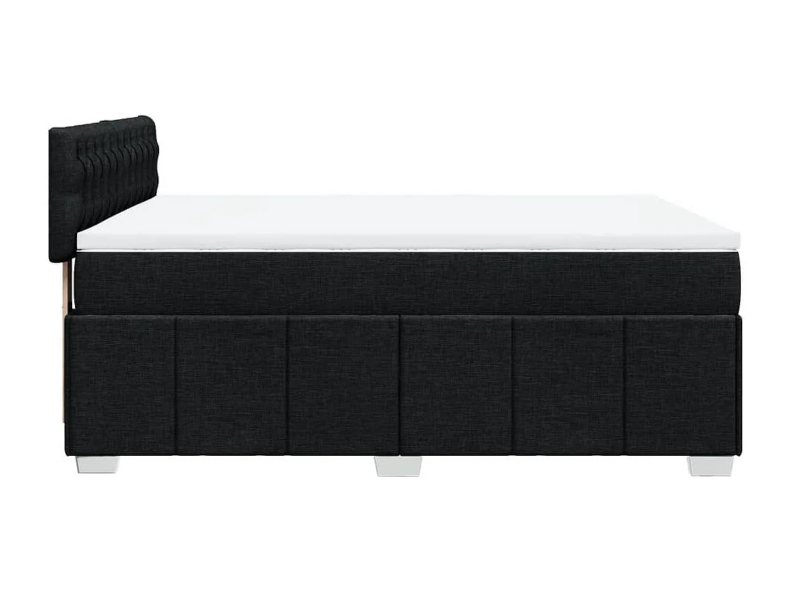 Sommier à lattes de lit avec matelas Noir 160x200 cm Tissu