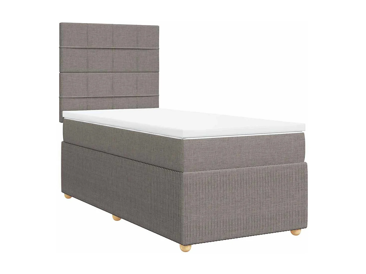 Sommier à lattes de lit avec matelas Taupe 100x200 cm Tissu