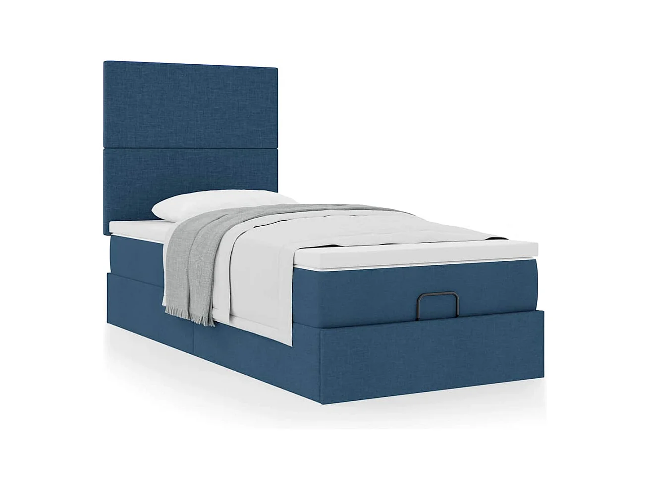 Ottoman-Bett mit Matratze Blau 90x200 cm Stoff
