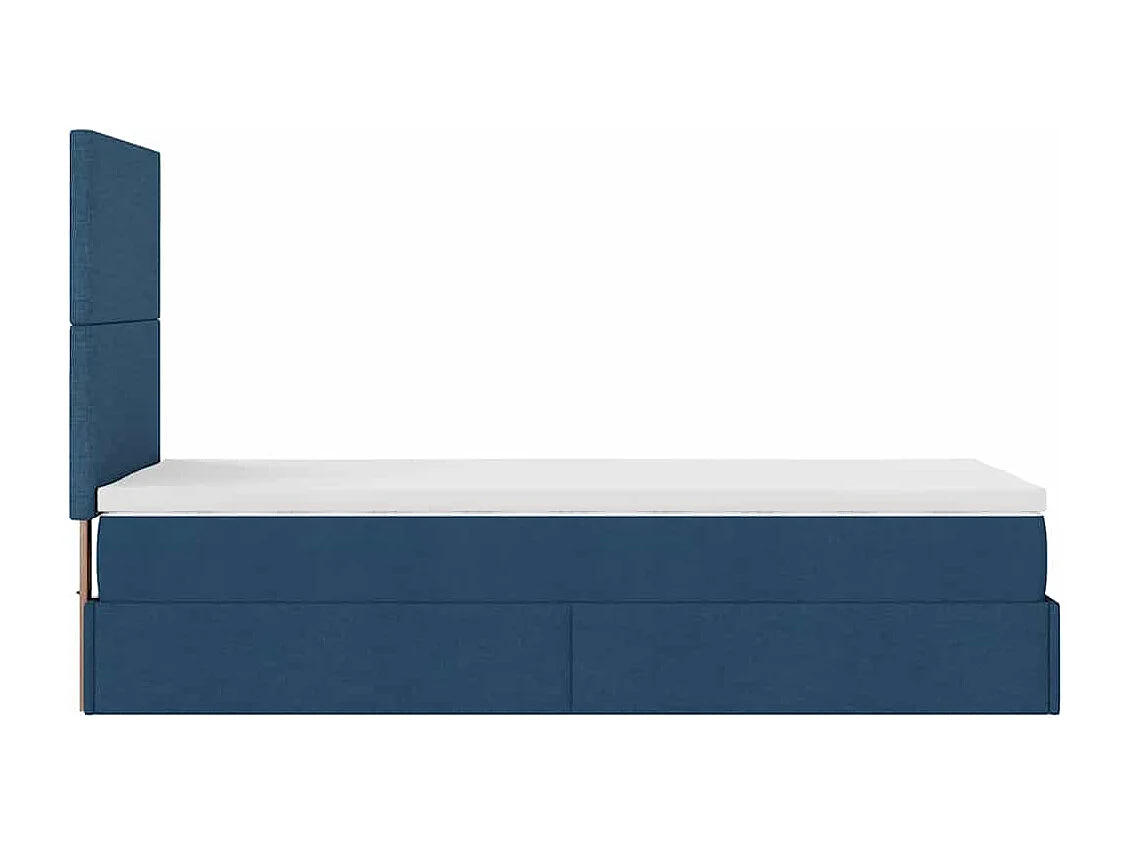 Ottoman-Bett mit Matratze Blau 90x200 cm Stoff