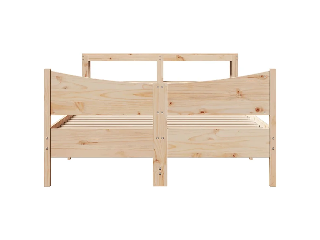 Estrutura cama c/ cabeceira 140x190 cm pinho maciço