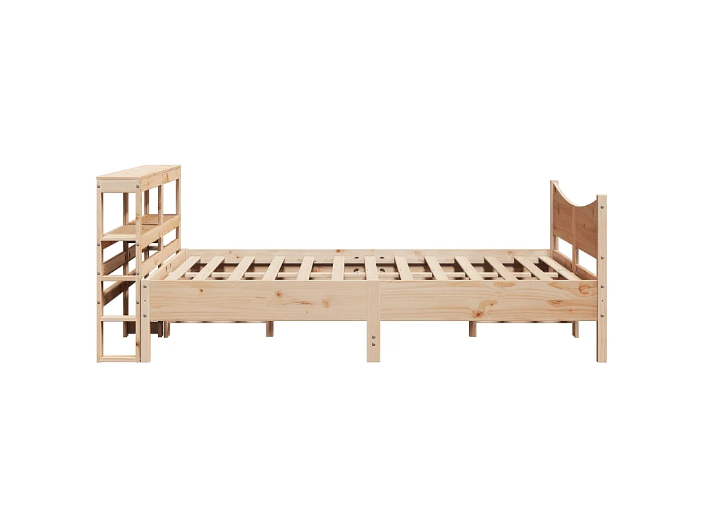 Estrutura cama c/ cabeceira 140x190 cm pinho maciço