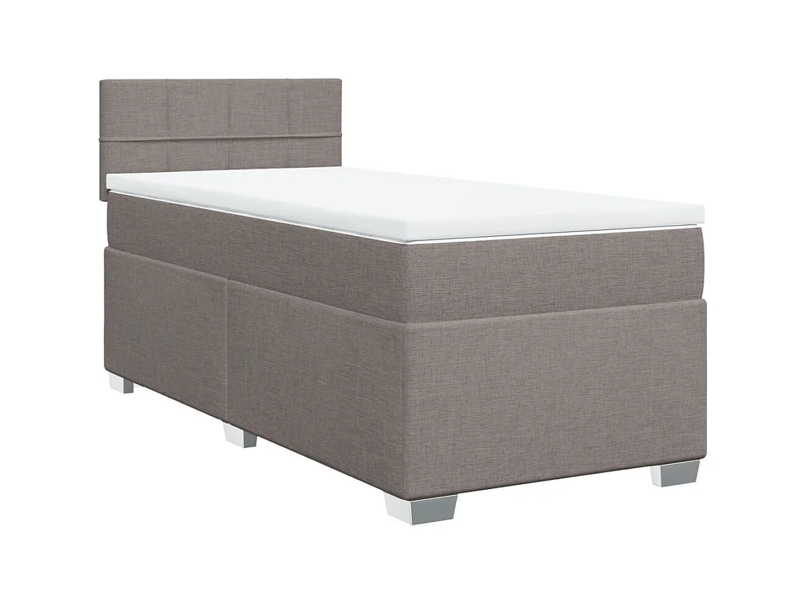 Boxspringbett mit Matratze Taupe 90x200 cm Stoff