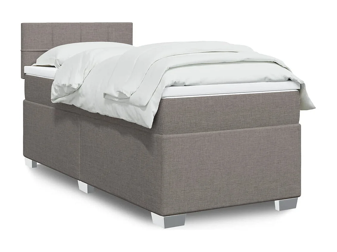 Sommier à lattes de lit avec matelas Taupe 90x200 cm Tissu
