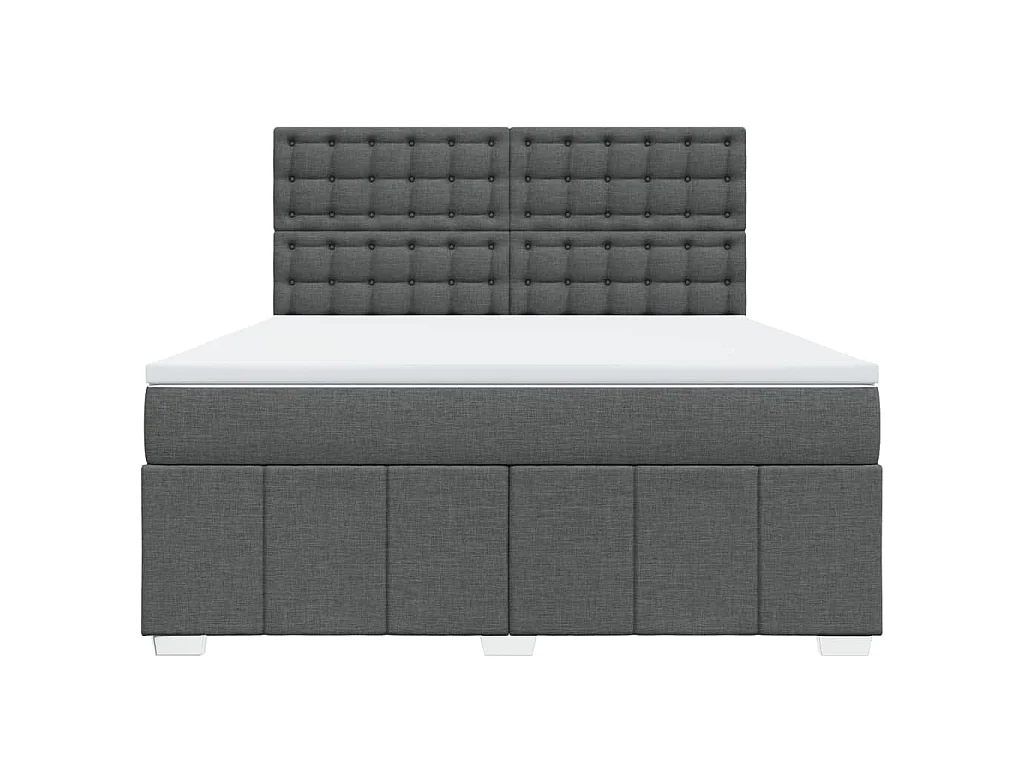 Cama com molas/colchão 180x200 cm tecido cinzento-escuro