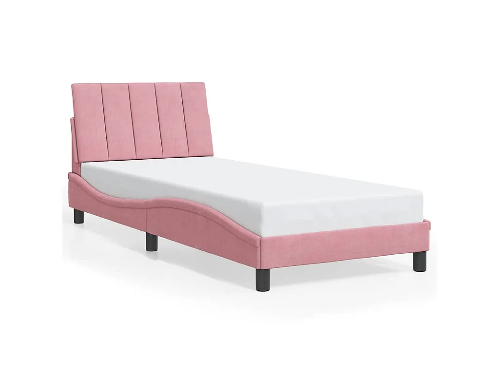 Bettgestell ohne Matratze "Hanko" Rosa 90x200 cm Samt