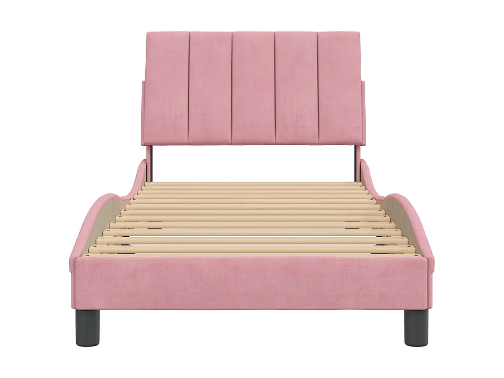 Bettgestell ohne Matratze "Hanko" Rosa 90x200 cm Samt