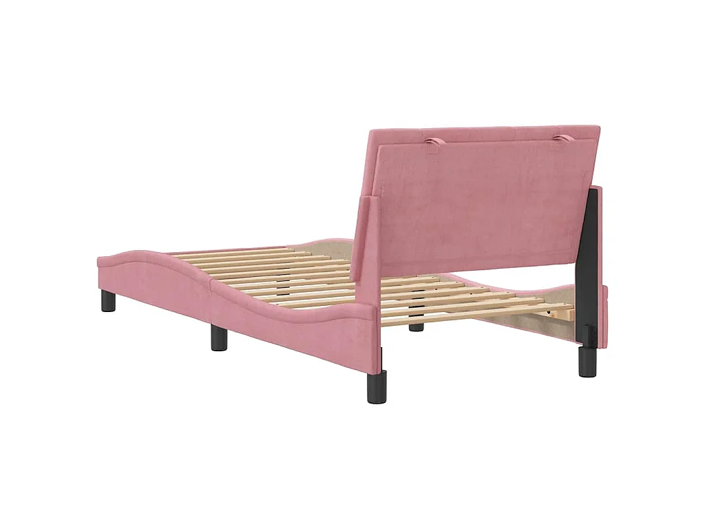 Bettgestell ohne Matratze "Hanko" Rosa 90x200 cm Samt